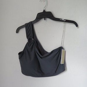MICHAEL Michael Kors Logo Ring One Shoulder Bikini Top